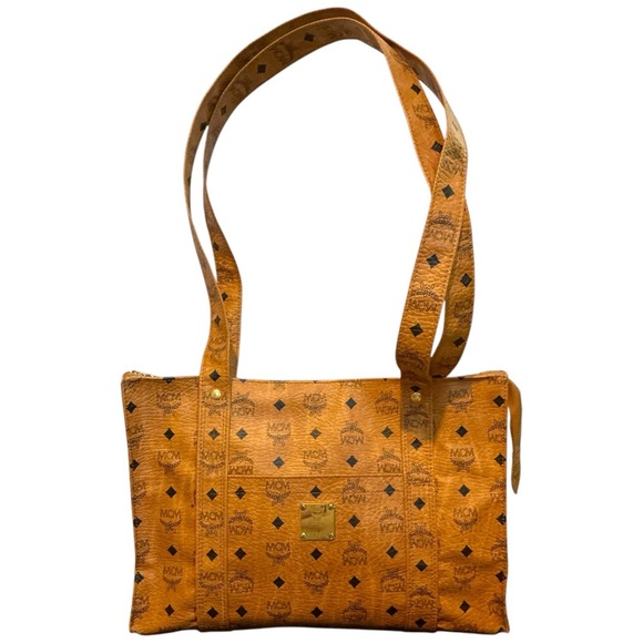 MCM Tan Leather Tote Bag